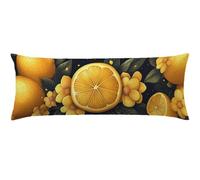 Side Sleeper Pillow Cover Yellow Bolster Pillow Cases 40 x 140 Flowers Cushion Covers, Super Soft Long Pillows, with Invisible Zipper Decorative Pillows Case for Anniversaries, Gifts for Women Q-896