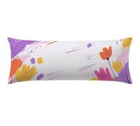 Side Sleeper Pillow Cover Yellow Bolster Pillow Cases 40 x 140 Flowers Cushion Covers, Super Soft Long Pillows, with Invisible Zipper Decorative Pillows Case for Anniversaries, Gifts for Women Q-866