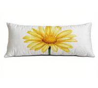 Side Sleeper Pillow Cover Yellow Cushion Covers 30 x 90 cm Sofa Cushions Covers Daisy Large Pillow Cases Linen Improve Sleep Quality, Double-Sided Printing with Invisible Zipper for Bedroom Bed T-9500