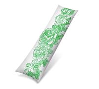 Side Sleeper Pillow - Linen Breathable Pillowcase with Hidden Zipper Closure, Long Body Pillow Cover for Adults, Durable Body Pillows Protector, 24 x 63 Inch, Machine Washablegreen White 0J-612