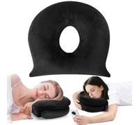 Side Sleeper Pillow with Neck Support - Orthopedic Neck Pillow with Ear Hole for Rotator Cuff, Ear Pain Relief, Raise Head Relieve Neck Shoulders Pressure, Ideal for Face Down Stomach Sleepers, Black