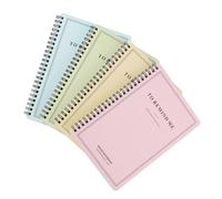 Side-spiral Notebook Practical Personalised Travel Diary 4pcs for Students with White Card Cover, Journal Diary Notepad with Lined Pages Suitable for School and Travel