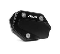 Side Stand Enlarge Motorcycle Kickstand Pad For Y&amaha YZF-R3 YZF-R25 2015-2018 Foot Side Stand Extension Enlarge Pad Support Plate Extension Pad(BLACK2)