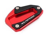 Side Stand Enlarge Motorcycle Side Stand Foot For Ducati Multistrada V4 S Sport 1A 2020-2023 Enlarger Plate Pad Kickstand Support Extension Pad Extension Pad(Red 2)