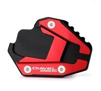Side Stand Plate Motorcycle Kickstand Foot For Ducati Diavel1260 Diavel1260S Side Extension Stand Enlarger Parking Pad Extension Support Plate Enlarge Pad(Red 1)