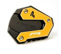 Side Stand Plate Motorcycle Kickstand Foot Side Stand Support Pad For YA&MAHA FZ6 For Fazer FZ 6 FZ6R FZ6-S2 2004-2009 Extension Enlarger Foot Plate Support Stand(Gold)