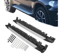 Side Steps Running Boards, For BMW E70 X5 2007-2013, 2 Piece Kit, Left and Right, Aluminium Alloy, Black and Silver, Rectangular, Fixed, With Fitting Kit/Step Board Accessories