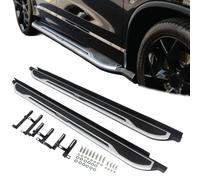 Side Steps Running Boards, For VW Volkswagen Tiguan 2017-Onward, 2 Piece Kit, Left and Right, Aluminium, Silver & Black, Rectangular, Fixed, With Fitting Kit/Step Board Accessories