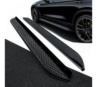 Side Steps Running Boards with Fish Scale Anti-Slip Pattern, Fit for Lincoln Nautilus 2019-2023 Pedal, ABS Plastic Surface & Aluminum Alloy Base, Black Nerf Bar