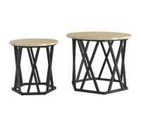Side Table 2 pcs Engineered Wood and Steel Modern Living Room Sturdy vidaXL