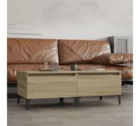 Side Table 2pcs Sonoma Oak Engineered Wood Metal Feet 50x46x35 cm Industrial UK