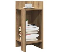 Side Table Artisan Oak 25.5x27x60 cm Engineered Wood 2-Shelf Corner Accent Unit