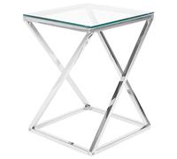 Side Table BEVERLY Glass Silver