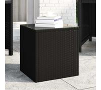 (black) vidaXL Side Table End Table Side Sofa Couch Console Coffee Table Poly Rattan