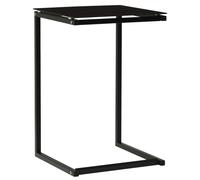 Side Table Black 40x40x60 cm Tempered Glass Top Powder-Coated Steel Modern Frame