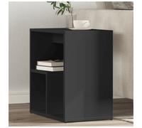 Side Table Black 50x30x50 cm Engineered Wood Storage Shelf Modern Compact Small