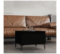 Side Table Black 50x46x35cm Engineered Wood Metal Drawer Modern Industrial Style