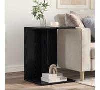 Side Table Black Oak Engineered Wood 45x40x62.5cm Modern Compact Living for Sofa