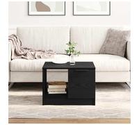 Side table Black oak engineered wood 50x50x36 cm compact minimalist for home
