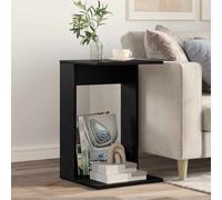 Side Table Black Oak Engineered Wood Rectangular 40x38x62.5 cm Living Room Slim