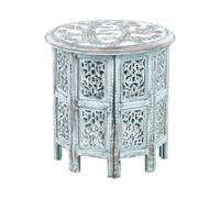Side Table BORAI Mango Wood Light Blue