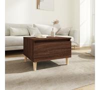 Side Table Brown Oak 50x46x35 cm Engineered & Solid Eucalyptus Wood Scandinavian