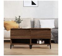 Side Table Brown Oak 50x46x50cm Engineered Wood Metal Drawers Industrial Accent
