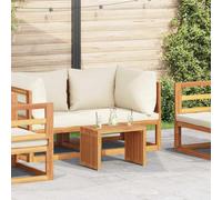 Side Table Brown Solid Teak 33x44.5x51cm Matte Stackable Outdoor Small Nest of 3