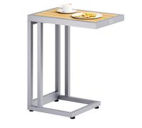 Side table C-shaped natural WPC 65,5x50x40cm