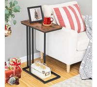 Side Table C Shaped, Sofa End Table, Laptop Coffee Snack Table, For Small Space, Living Room, Bedroom, Slim, Narrow, Tall