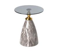 Side Table CADY Tempered Glass Black Marble