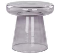 Beliani Side Table CALDERA Glass Grey, Grey