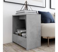 vidaXL Side Table Concrete Grey Chipboard Magazine Rack Coffee Storage Table