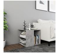 Side Table Concrete Grey 50x50x45 cm Engineered Wood 3-Shelf Modern End Cabinet