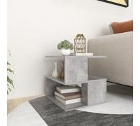Side Table Concrete Grey Engineered Wood 40x40x40 cm Compact Square with Shelf