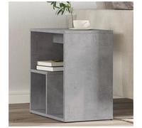 Side Table Concrete Grey Engineered Wood 50x30x50cm Storage Shelf Modern Slim