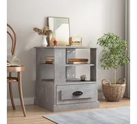 Side Table Concrete Grey Engineered Wood 50x50x60 cm Modern Square Accent Slims
