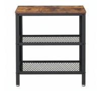 Side Table, Console Table, 2 Shelves Mesh Shelves, for Hallway, Living Room, Bedroom, Office, Space Saving, Easy Assembly, Industrial Style