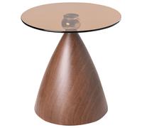 Beliani Side Table Corella Tempered Glass Brown