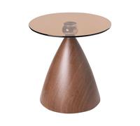 Side Table CORELLA Tempered Glass Brown