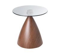 Side Table CORELLA Tempered Glass Brown/ Black