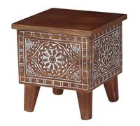 Side Table Decor Mango Wood 33cm Oriental Handmade Vintage Marrakesch