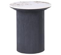 Beliani Side Table DORA Ceramic Black, Black