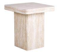 Beliani Side Table DUSON Travertine Effect