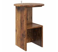 Side table Artisan oak Engineered wood Ø39.5cm x55cm Minimalist Storage living