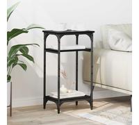 vidaXL Side Table with Shelf Black Oak 40 x 30 x 75 cm Engineered Wood