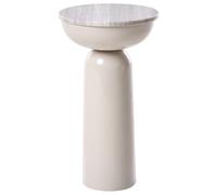 Beliani Side Table FALCON Metal Beige, Cream