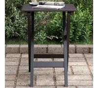 Side Table Foldable Black Solid Wood Poplar