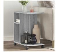 Side Table Grey Sonoma 50x30x55cm Engineered Wood Rolling Shelf Mobile for Sofa