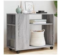 (grey sonoma) vidaXL Side Table with Wheels Hall Tea End Table Sofa Table Engineered Wood